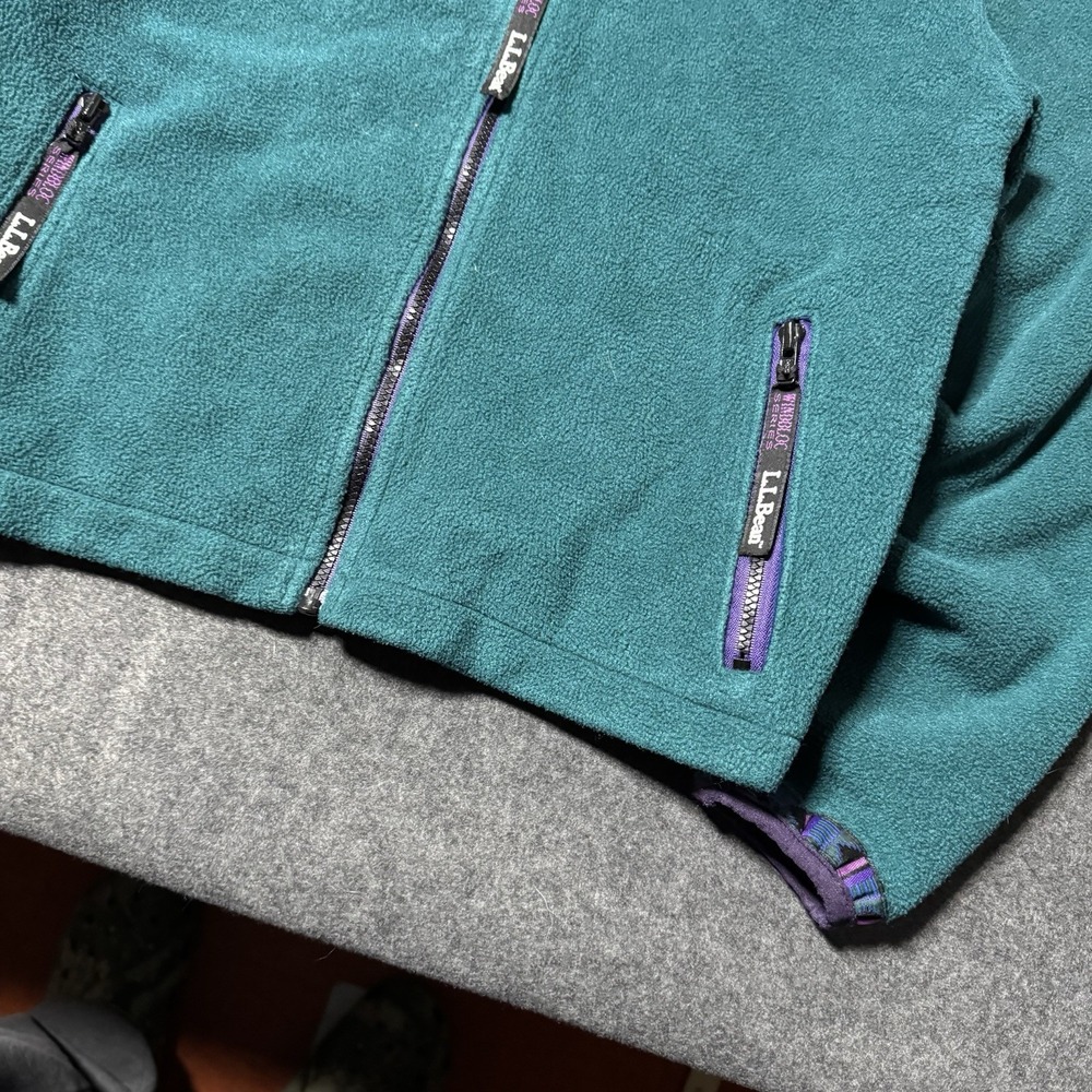 Vintage LL Bean Jacket Womens S Aztec Trim Fleece Polartec Series Windbloc USA - Picture 2 of 9